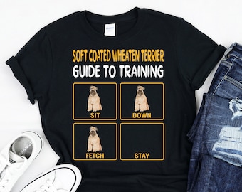 Divertente soft coated Wheaten Terrier Guida all'obbedienza all'allenamento, regalo per l'addestramento del cane, camicia da addestramento per cani, maglietta unisex Gildan Softstyle