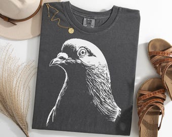 Shirt duif portret, shirt schattige duif minnaar, Urban Bird T-shirt, cadeau voor duif moeders en vaders, T-shirt duif huisdier