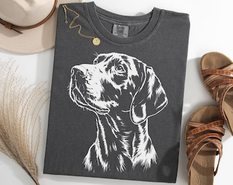 Tysk korthårig pekare, jakthund-T-shirt, GSP-grafik-T-shirt, fågelhundälskare-T-shirt, present till hundägare