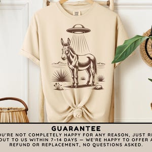 Donkey Alien Abduction T-shirt, Funny UFO Farm Animal Tee, Space Donkey ...