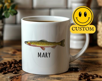 Personalized Fish Mug, Cutthroat Trout Mug, Fishing Mug, Fish Coffee Mug, Fishing Gifts For Men, Fishing Gifts For Dad, Fishing Mug For Men