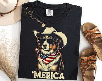 Mini Shepherd Amerikas patriotiska skjorta, 4 juli amerikansk hundtröja
