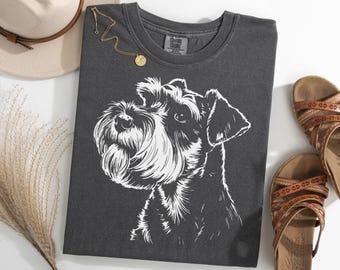 Schnauzer-tröja, söt schnauzerhund-t-shirt, liten hundälskare-tröja, schnauzergrafik-tröja, present till hundägare