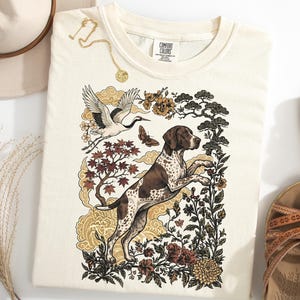 German Shorthaired Pointer Japanese Art Style Shirt, Vintage Asian Woodblock Tee