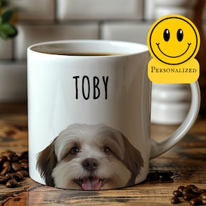 Custom Havanese Mug, Custom Dog Mug, Dog Memorial Gift, Personalized Dog Mug, Dog Lover Coffee Cup, Dog Face Mug, Pet Portrait Mug