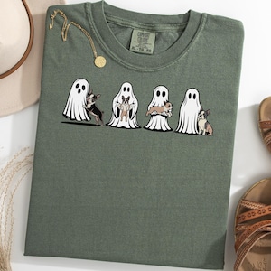 Boston Terrier Ghost Halloween Shirt, Spooky Ghost Dog TShirt, Funny Halloween Tee for Dog Lovers, Fall Graphic Shirt