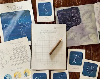 Winter Night Sky Mini Nature Pack - Homeschool Printable Charlotte Mason Nature Study