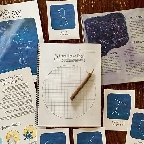 Winter Night Sky Mini Nature Pack Homeschool Printable - Etsy
