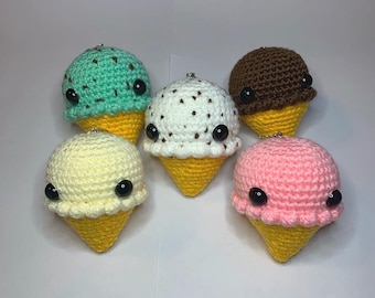 Crocheted Ice Cream Cones; Amigurumi