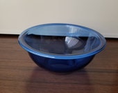 Vintage 1.5L Pyrex cobalt blue mixing nesting bowl 323