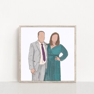 Custom Digital Portrait , Personalized Portrait , Meaningful Mother&#39;s Day Gift , Couple Illustration , Digital Family Portrait