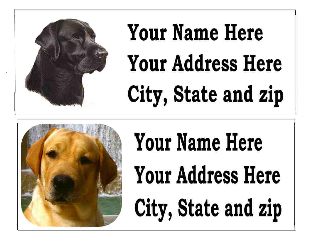 120 LABRADOR RETRIEVER DOG Return Address Labels, Many Choices Etsy