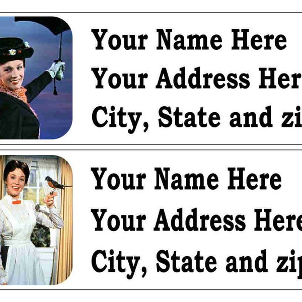 120 MARY POPPINS Disney Return Address Labels, FREE Shipping