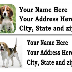 60 BEAGLE DOG return address labels....Free Shipping image 1