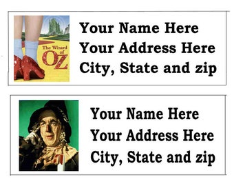 60 WIZARD OF OZ Return Address Labels... Many choices...Free Shipping