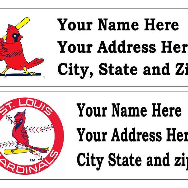 60 MLB St. Louis CARDINALS Return Address Labels... Many Choices...FREE Shipping
