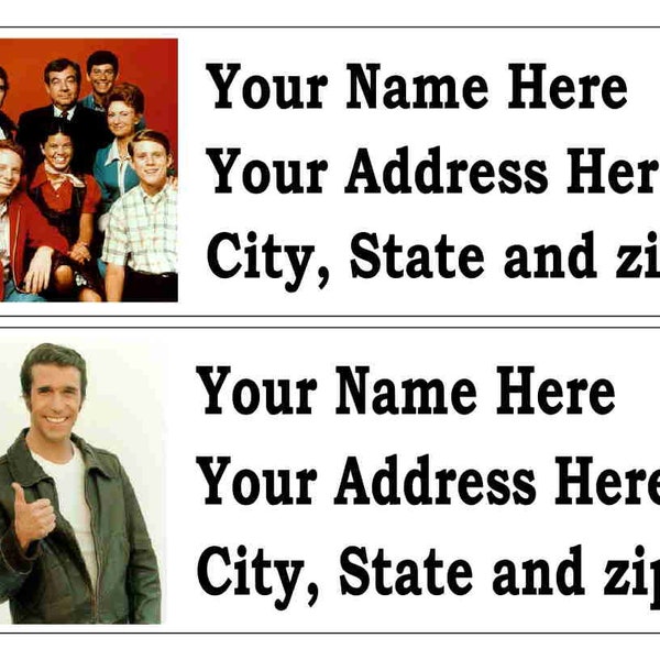 120 HAPPY DAYS The FONZ Return Address Labels, Many Choices, Free Shipping