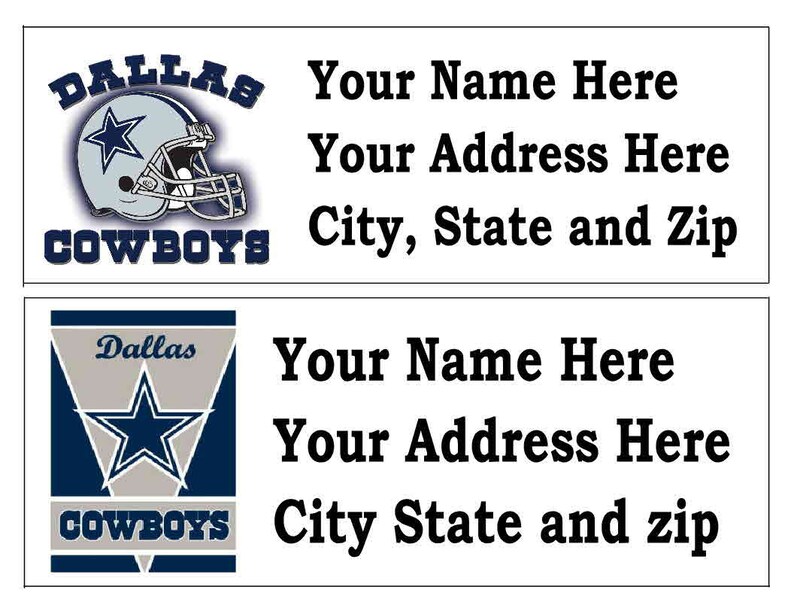 60 NFL DALLAS COWBOYS Return address labels Many choices Etsy