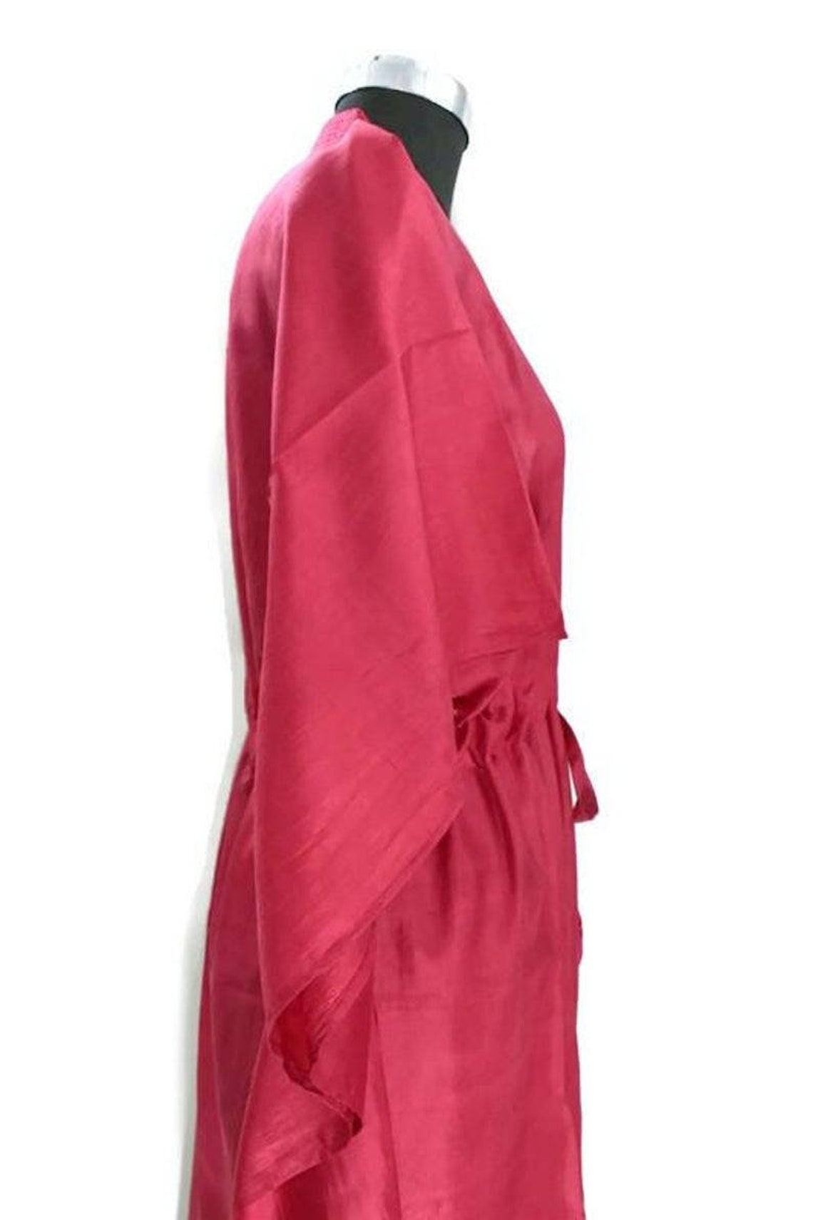 red silk robe long