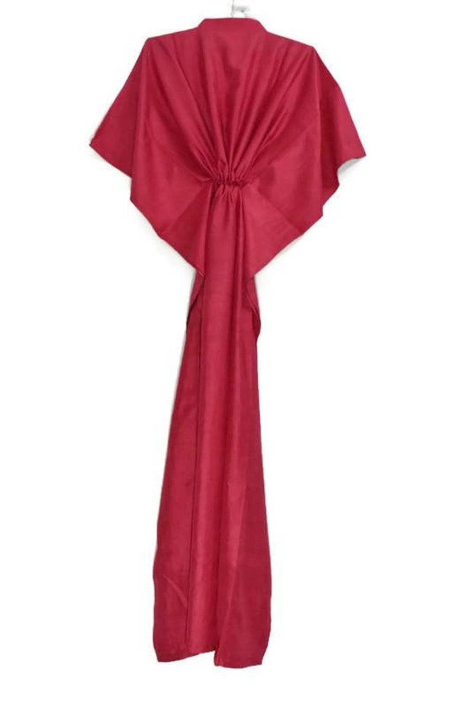 red silk robe long