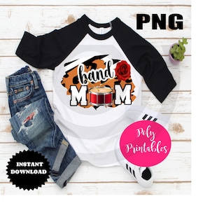 Band Mom png, flower leopard cheetah png  Band Mom digital png file, clipart PNG file instant digital download for sublimation