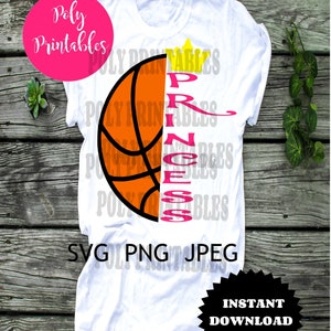 Basketball Princess clipart PNG svg  jpeg  file instant digital download for sublimation, print and cut or vinyl