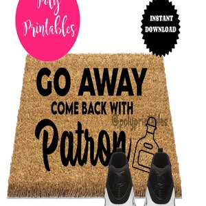 Go Away vuelve con Patron svg, doormat svg, vuelve con el svg del patrón, doormat SVG, silueta de corte de archivo digital, descarga instantánea