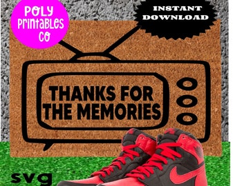 Thanks for the memories, tv doormat design, doormat  PNG , ellen doormat,  doormat SVG, digital cut file, instant download