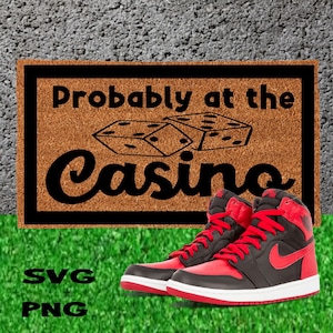 Kasino Türmatte SVG, lustige Türmatte PNG für Sublimation, Türmatte SVG, digitale Schnittdatei für Cricut Silhouette, direkter Download