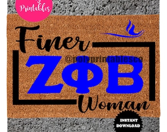 Finer Woman zob, doormat svg, Sorority doormat svg , svg file for cricut silhouette,  blue and white dove, hbcu  svg, finer sorors