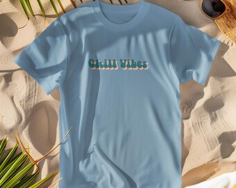 Camiseta Chill Vibes, camiseta Chill, camisetas de regalo para grupos de vacaciones de verano con amigos, camiseta Chill Beach, camisetas Chill Family, camiseta de verano para niñas