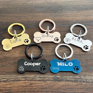 Dog Collar Tag, Dog Collar Personalized, Dog Tag, Custom Dog Collar, Dog ID Tag, Dog Name Tag, Engraved Pet Tag, Pet ID Tag, Dog bone ID tag