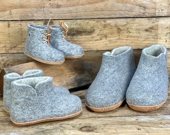 Natural Norwegian Design Tova ECO Children 100% Merino Wool Women's Slippers Boots Moccasins
