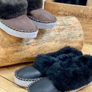 Woolfield Men Sheepskin Natural Handmade Genuine Moccasin Slippers Lucky Dip image 5