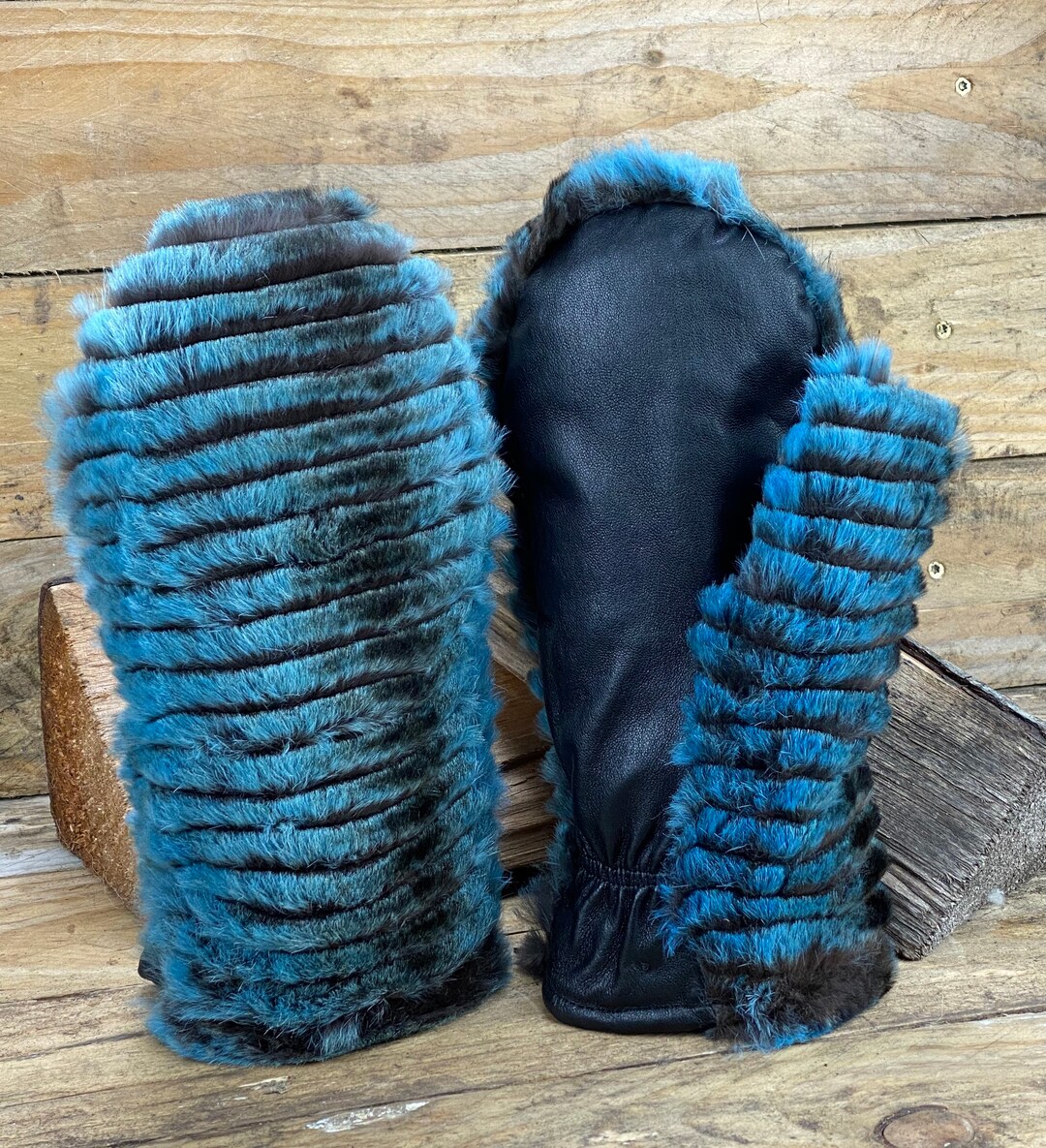 Natural Genuine Rabbit Fur Gloves Mittens Fur Gloves Womens Hand