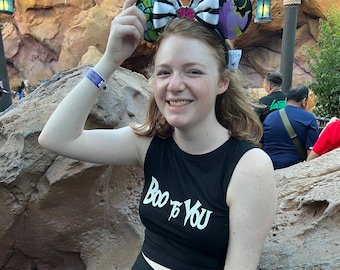 Boo To You Cropped Tank Top | Magical theme park shirt | MNSSHP | theme park | screen printed