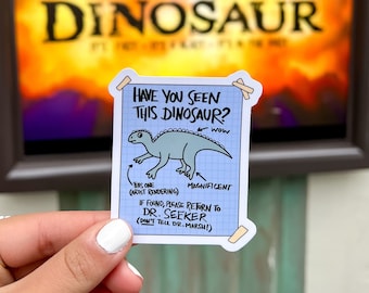 Dinosaur Poster Die Cut Sticker | weatherproof laptop & water bottle sticker | theme park ride | DAK WDW cast member sticker