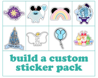 Make Your Own Sticker Pack | weatherproof laptop & water bottle sticker | cast member sticker | magical theme park sticker pack | WDW | DL