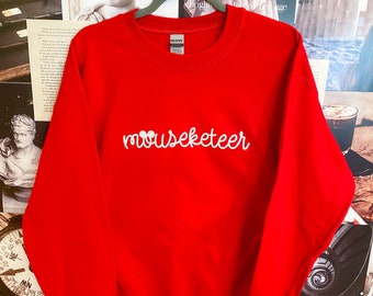 Mouseketeer Crewneck (multiple color options)| Magical theme park sweatshirt | magical mouse balloon | main street USA | screen printed