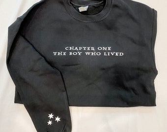Chapter One Black Gildan Sweatshirt | Magical theme park shirt | magical wizards | theme park | screen printed | book lover gift