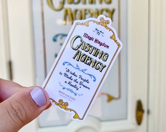Casting Agency Door Die Cut Sticker | weatherproof laptop & water bottle sticker | main street USA | WDW cast member sticker