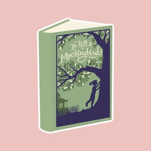 Mockingbird Book Die Cut Sticker | | Book Lover Gifts | Bookish Sticker | Stack of Books | Bookworm Author | Book Reader | Harper Lee