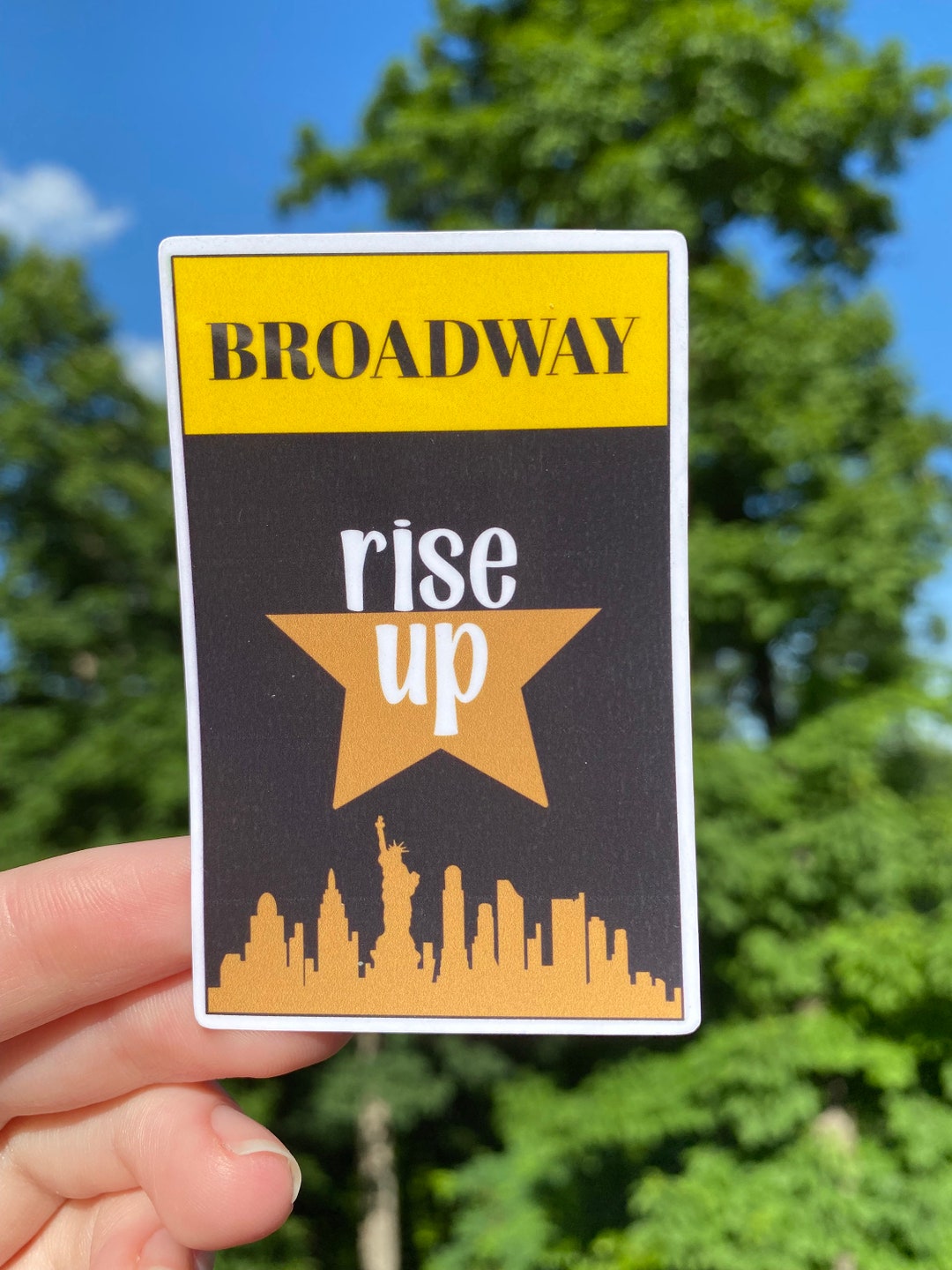 Rise up Broadway Pamphlet Die Cut Sticker | Laptop & Water Bottle ...