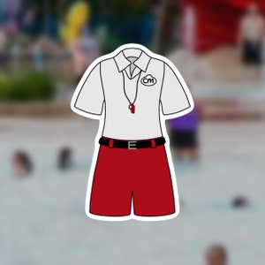 Lifeguard Cast Member Costume Glossy Sticker | wdw Resort | Misc