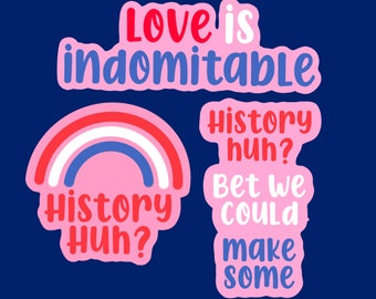RWRB Book Quote die-cut stickers | Gifts for book lovers | Love is indomitable | History, Huh? Bet we could make some quote