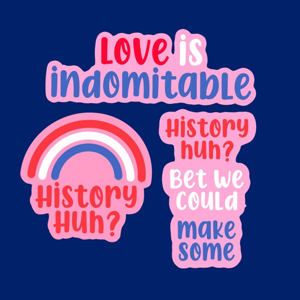 RWRB Book Quote die-cut stickers | Gifts for book lovers | Love is indomitable | History, Huh? Bet we could make some quote