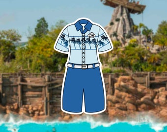 Lagoon Cast Member Costume Glossy Sticker | wdw Resort | Misc