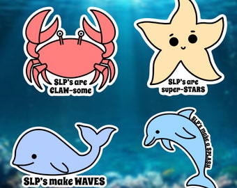SLPs under the sea glossy sticker pack | Speech Therapist Sticker | SLP grad gift | Speech Pathologist Sticker | slp gift | gift for SLP