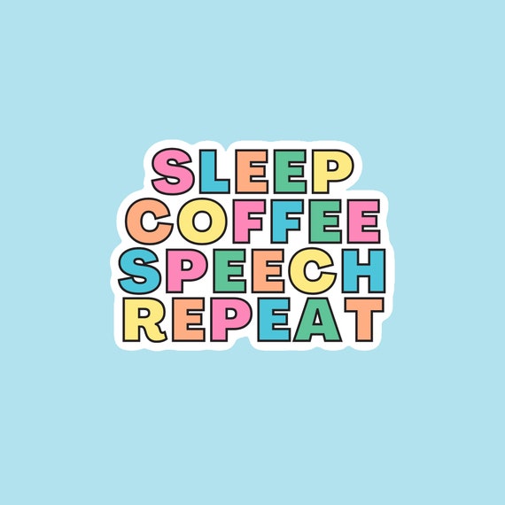 Sleep Coffee Speech Repeat Glossy Sticker Sign Language - Etsy Sleep Coffee Speech Repeat Glossy Sticker Sign Language - Etsy