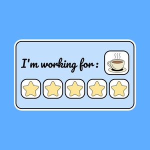 I&#39;m Working For Coffee Glossy Sticker | sign language | funny speech language pathologist | SLP pun | Speech Pathologist Sticker